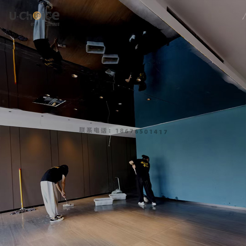 中餐廳鏡面吊頂案例-鏡面蜂窩板